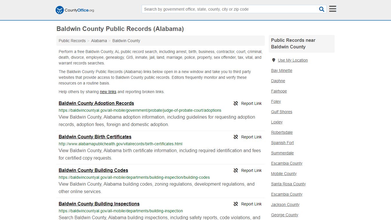 Baldwin County Public Records (Alabama) - County Office