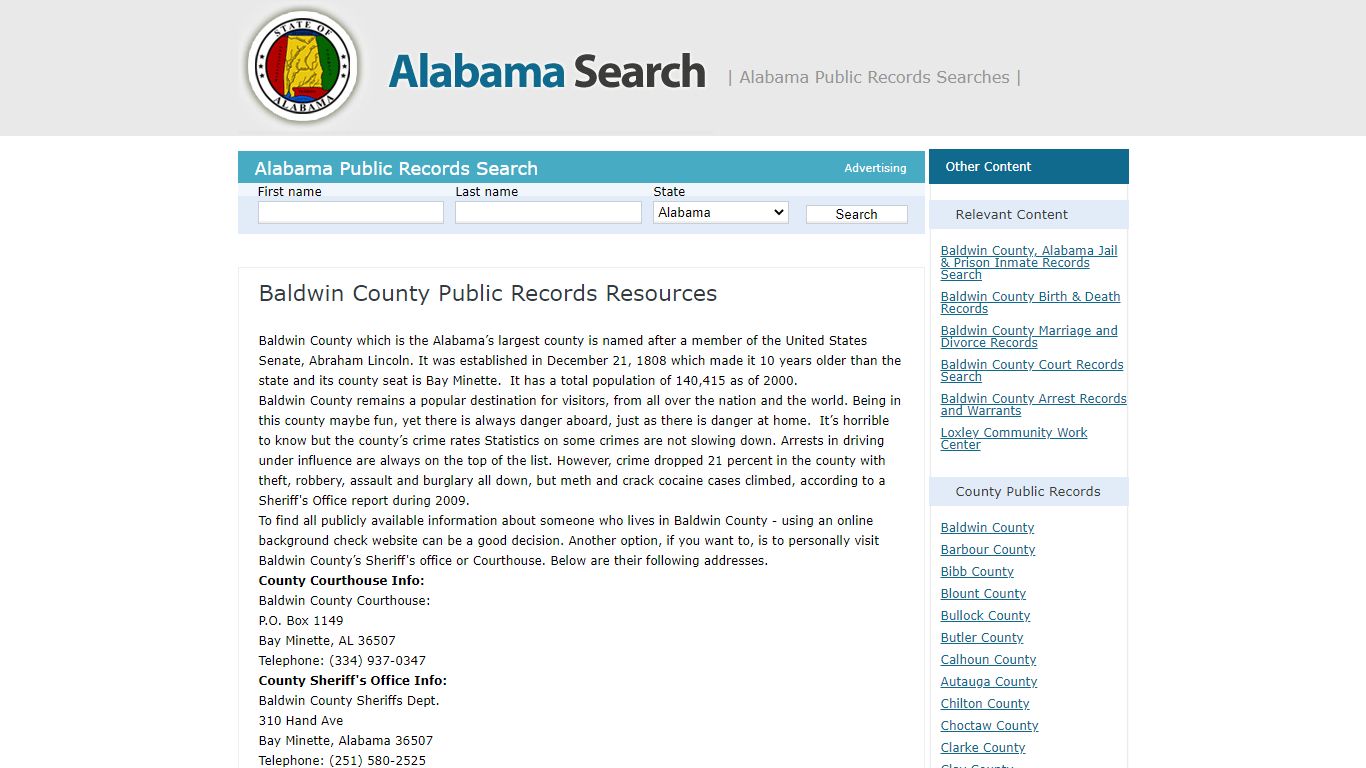 Baldwin County Public Records Resources | Alabama - AL Search